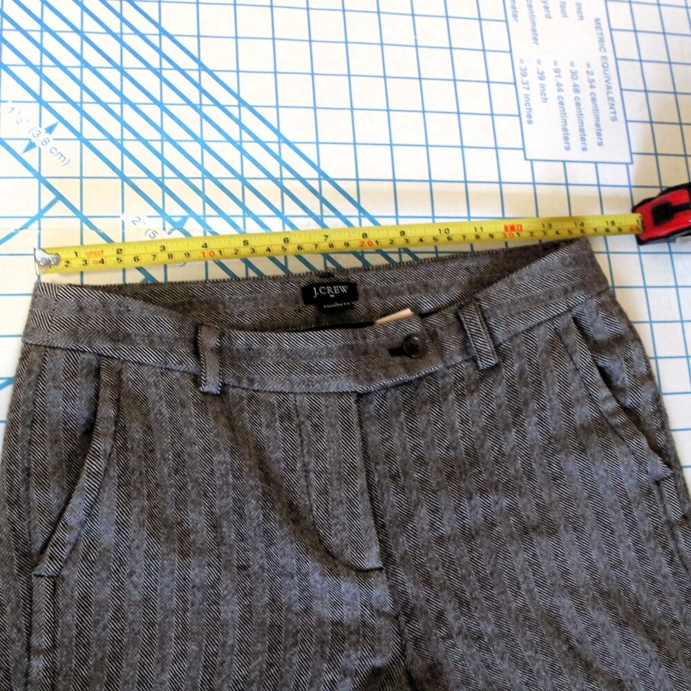 J. Crew Factory Favorite Fit Brown Wool Herringbone Lined Trousers Pants, Size 4 - Picture 6 of 10